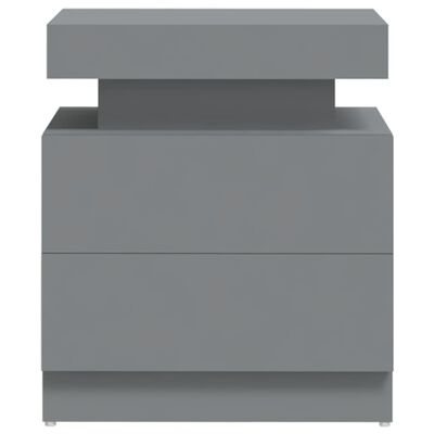 vidaXL Nočna omarica siva 45x35x52 cm iverna plošča