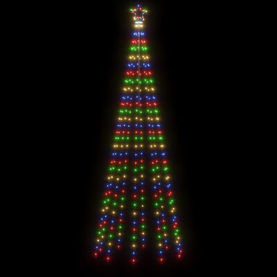  vidaXL Božično drevo s konico 310 barvnih LED diod 300 cm