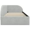 vidaXL Kotna postelja z vzglavjem Svetlo siva 90 cm x 200 cm
