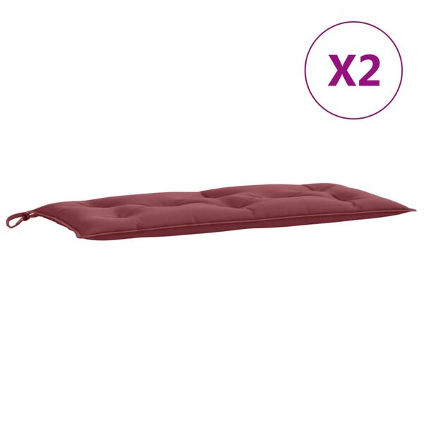 vidaXL Blazina za vrtno klop 2 kosa melanž rdeča 100x50x7 cm blago