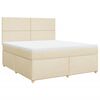 vidaXL Box spring postelja z vzmetnico krem 180x200 cm blago