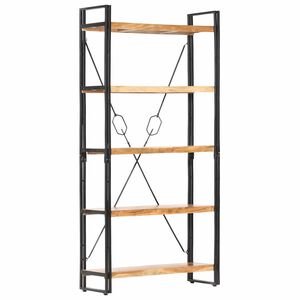 vidaXL Knjižna omara 5-nadstropna 90x30x180cm trden akacijev les