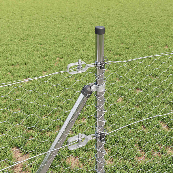 vidaXL Steber ograje. srebrna 100 x 0,8 m (36 mm mreža) Jeklo