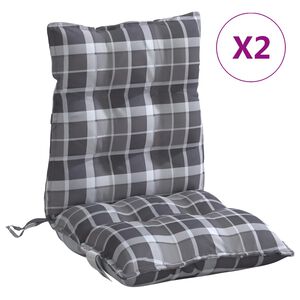 vidaXL Blazina za stol 2 kosa siva karirasta oxford tkanina