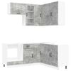 vidaXL Kuhinjska enota LUCCA 8 pcs Betonsko siva Inženirski les