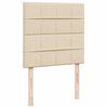 vidaXL Otomanski posteljni okvir z vzmetnico krem 90x190 cm blago