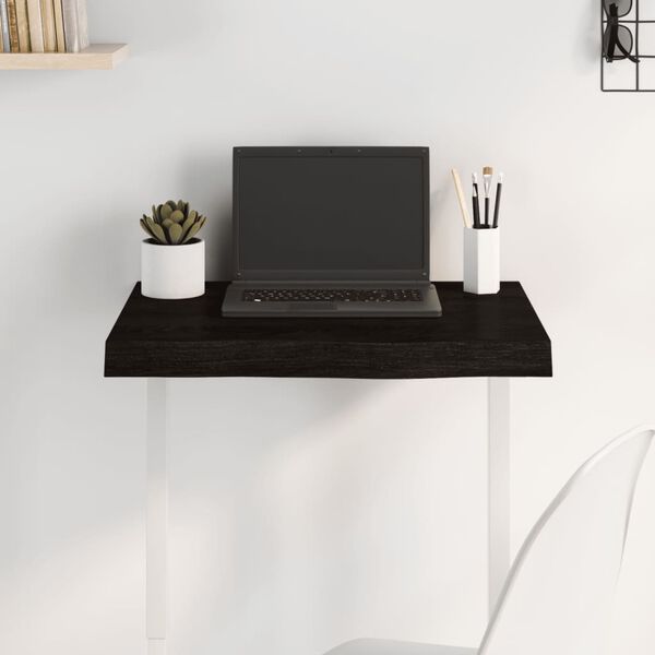 vidaXL Mizna plošča temno rjav 60x50x(2-6)cm obdelana trdna hrastovina