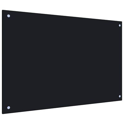 vidaXL Kuhinjska zaščitna obloga črna 90x60 cm kaljeno steklo