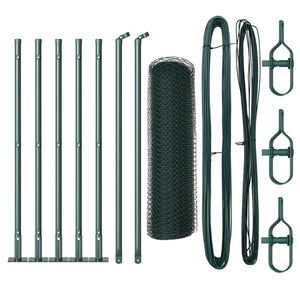 vidaXL Steber ograje. Siva 10 x 0,6 m (13 mm mreža) Jeklo in PVC