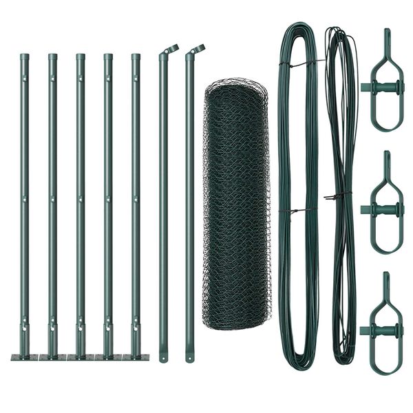 vidaXL Steber ograje. Zelena 10 x 0,4 m (13 mm mreža) Jeklo in PVC