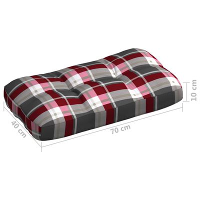 vidaXL Blazine za kavč iz palet 7 kosov rdeče karo vzorec
