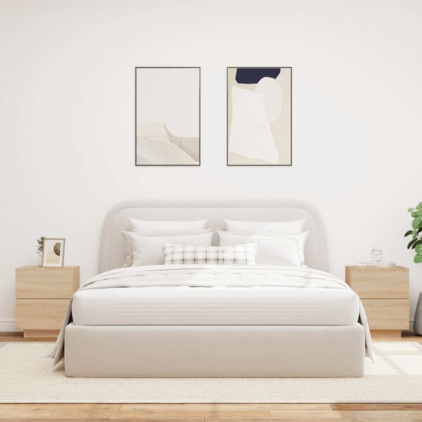 vidaXL Nočna omarica z LED lučkami 2 kosa sonoma hrast inženirski les