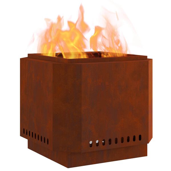 vidaXL Peč za ogenj brez dima Rjava 58 x 58 x 51 cm