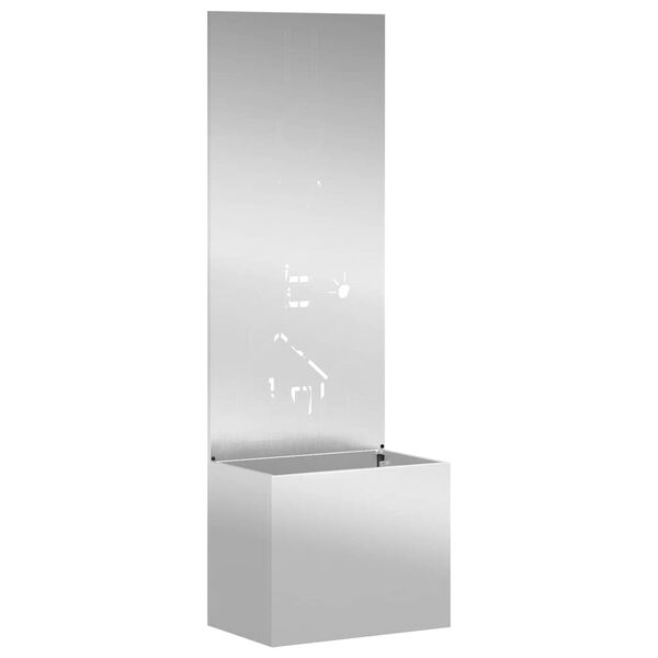 vidaXL Zaslon za zasebnost v vrtu srebrna 50 x 140 cm Pocinkano jeklo