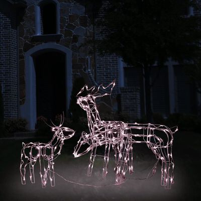 vidaXL Božični jeleni 3 kosi 229 LED lučk