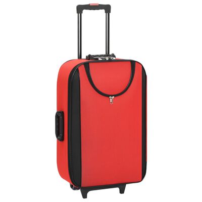 vidaXL Mehki potovalni kovčki 3 kosi rdeče oksford blago