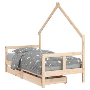 vidaXL Otro&scaron;ki posteljni okvir s predali 80x160 cm trdna borovina