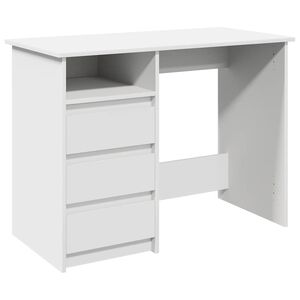 vidaXL Pisalna miza bela 102x50x75 cm inženirski les