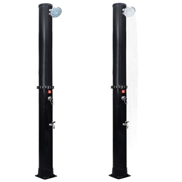 vidaXL Zunanji solarni tu&scaron; z glavo za tu&scaron; in pipo 40 L