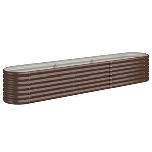 vidaXL Visoka greda iz cinkanega jekla 224x40x36 cm rjava