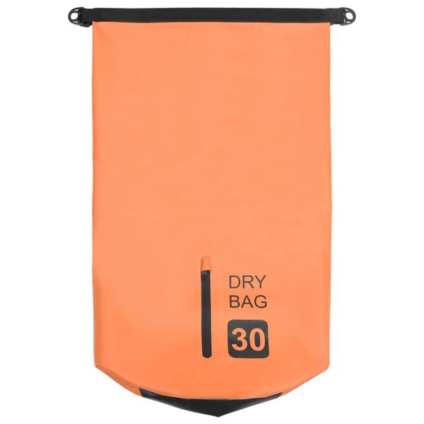 vidaXL Torba Dry Bag z zadrgo oranžna 30 L PVC