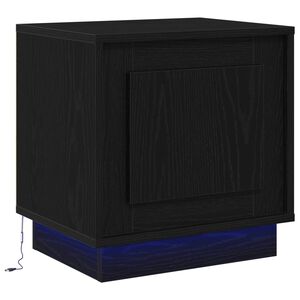 vidaXL Nočna omarica Črna 44 x 34,5 x 45 cm Konstruiran les