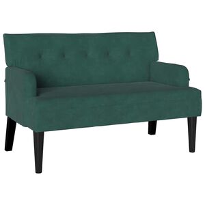 vidaXL Chesterfield klop Temno zelena 112 x 65,5 x 75 cm Žamet