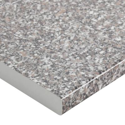 vidaXL Kotni kuhinjski pult siv z granitno teksturo iverna plošča
