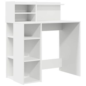 vidaXL Miza Bela Inženirski les 90 x 48 x 101,5 cm