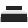 vidaXL Postelja s shranjevanjem z vzmetnico Črna 140 x 190 cm Žamet