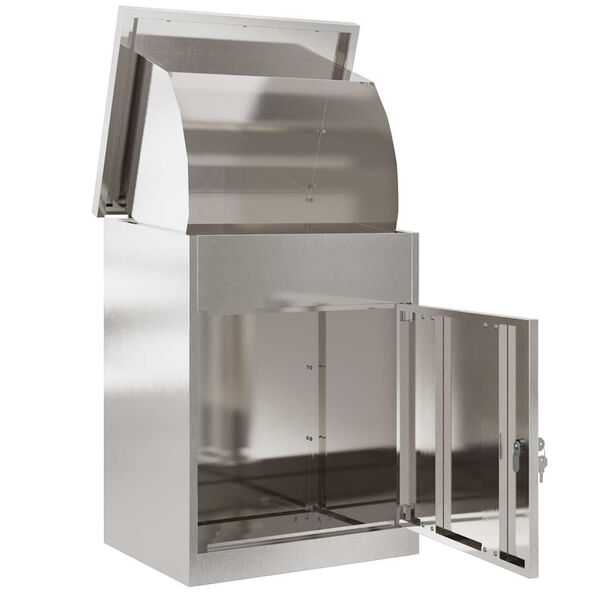 vidaXL Škatla za dostavo Črna 44 x 35 x 59 cm Nerjaveče jeklo