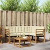 vidaXL Zunanja garnitura za sedenje z blazino 5 pcs Naravna in smetana