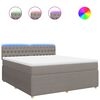 vidaXL Box spring postelja z vzmetnico taupe 180x200 cm blago