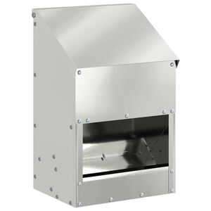 vidaXL Hranilnik za pi&scaron;čance srebrna 21 x 16 x 33 cm Cinkana jeklena