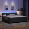 vidaXL LED Box Spring Postelja Temno siva in bela 200 x 200 cm