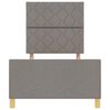 vidaXL Konstrukcija postelje z vzglavjem Taupe 90 x 200 cm blago