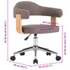 vidaXL Vrtljiv pisarniški stol taupe ukrivljen les in blago