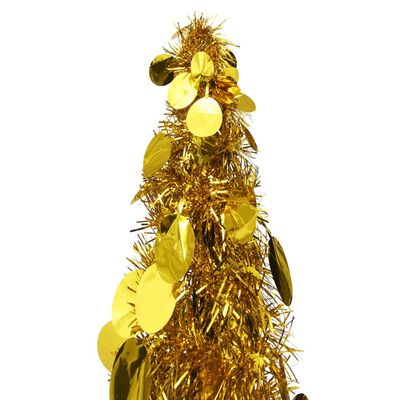 vidaXL Zložljiva umetna novoletna jelka zlata 150 cm PET