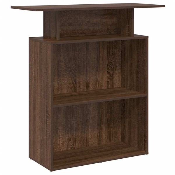 vidaXL Sprejemna miza rjavi hrast 100x40x104 cm inženirski les