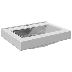 vidaXL Umivalnik z odprtino za odtekanje 60x46x16 cm keramičen srebrn