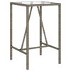 vidaXL Zunanja barska miza siva 70x70x110 cm poli ratan