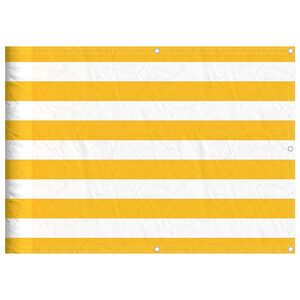 vidaXL Balkonska pregrada rumeno-bele črte 75x800 cm