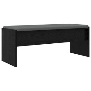 vidaXL Haldna klop z blazino Črna Orehovina 103 x 38 x 40 cm