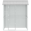 vidaXL Ptičnik s shranjevanjem Siva 215 x 110 x 247 cm Pocinkano jeklo