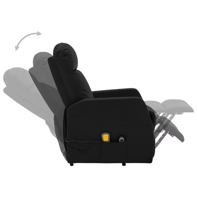 vidaXL Masažni stol s funkcijo vstajanja črno umetno usnje