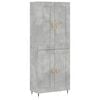 vidaXL Visoka komoda betonsko siva 69,5x34x180 cm inženirski les
