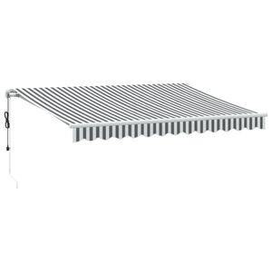 vidaXL Avtomatsko zložljiva tenda z LED antracit in bela 350x250 cm