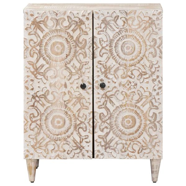 vidaXL Stranska omara za shranjevanje Bela 60 x 33,5 x 75 cm