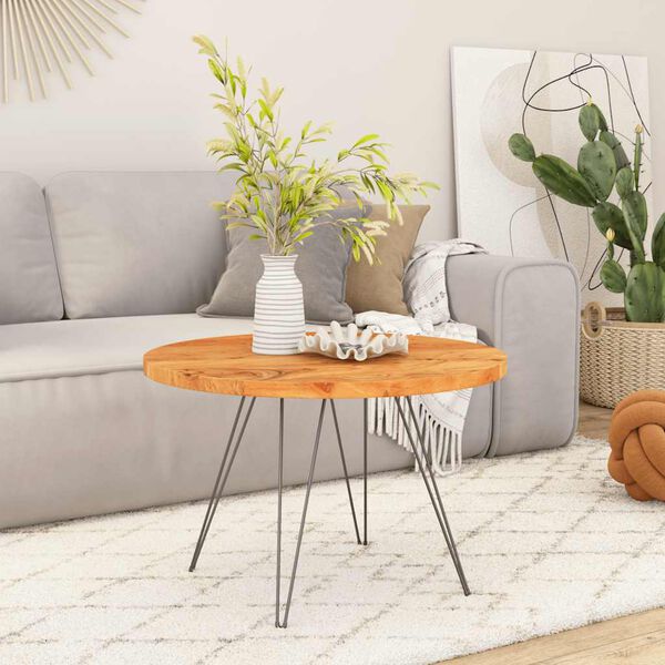 vidaXL Mizna plošča Ø40x2,5 cm okrogla trdna akacija