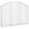vidaXL Obokana gabionska ko&scaron;ara 150x30x100/120 cm pocinkano železo